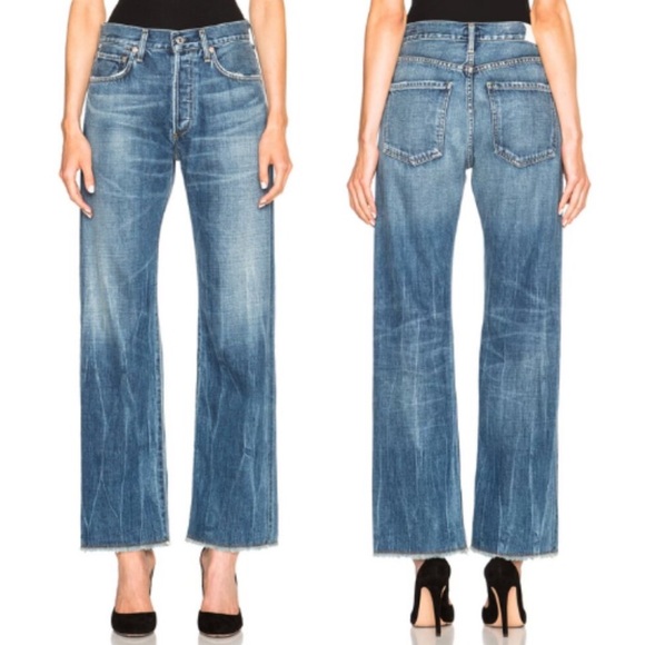 Citizens Of Humanity Parker Relaxed Cuff Cropped Jeans Button Fly - Picture 1 of 16